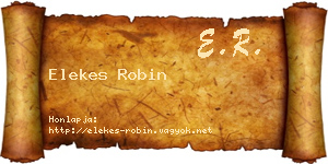 Elekes Robin névjegykártya